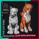 Cat King - NPC Familar - PRESUPPORTED - Illustrated and Stats - 32mm scale