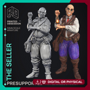 Salesman - Freindly NPC -  PRESUPPORTED - Illustrated and Stats - 32mm scale