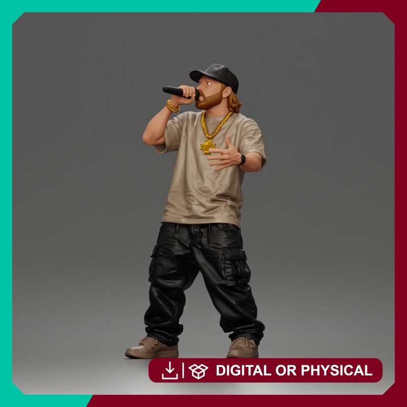 Rapper with microphone