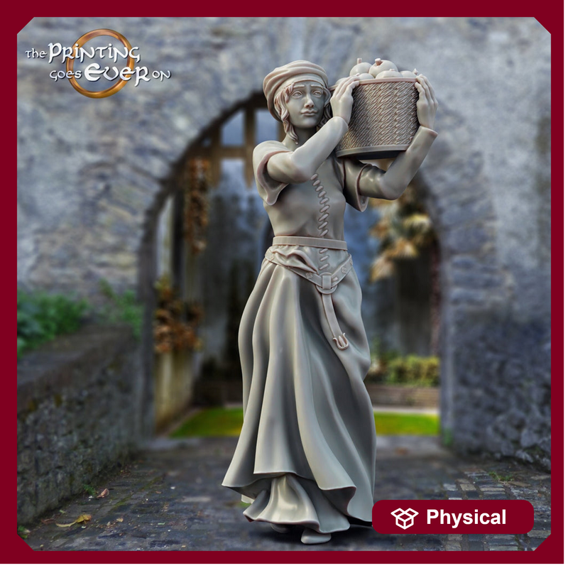 Female Commoner Peasant Resin Miniature | Available in 28mm, 32mm,54mm,75mm,100mm Scales | Pathfinder Figure DnD | Figurine unpainted | - Only-Games