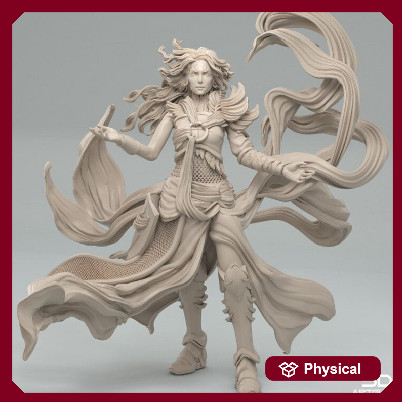 Female Sorcerer Warlock PC or NPC | 28mm, 32mm, 50mm,75mm,100mm | Dungeons and Dragons | Pathfinder | 3DArtGuy - Only-Games