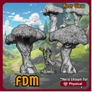 Crystal Collapse Set of 2 FDM/PLA trees