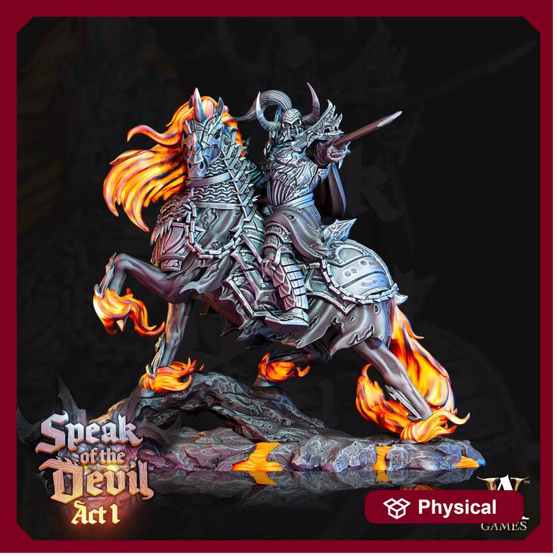 Oath of Conquest Paladin on Nightmare, Chaos Hell Knight  | 28mm, 32mm, 75mm Scales | Dungeons and Dragons | Pathfinder | Archvillain Games - Only-Games