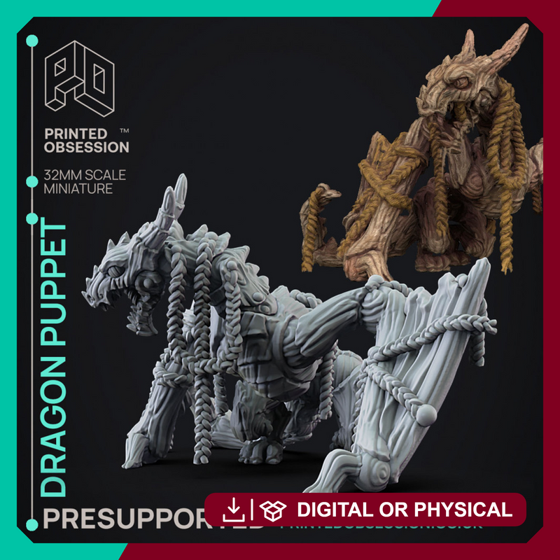 Dragon Puppet - Puppet Monster - PRESUPPORTED - 32mm scale