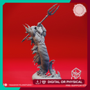 Flame Salamander Trident - Tabletop Miniature (Pre-Supported)