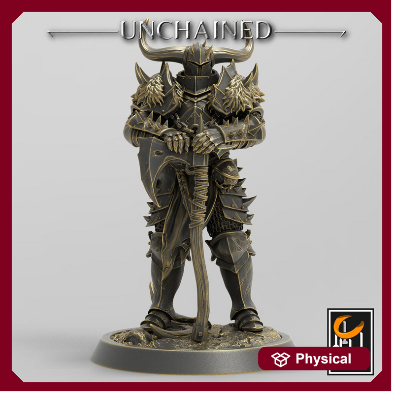 Fighter Great Axe, Light Soldier, Oathbreaker Paladin,  Unpainted Miniature | 28mm, 32mm,75mm Scales | Dungeons and Dragons | Pathfinder | - Only-Games