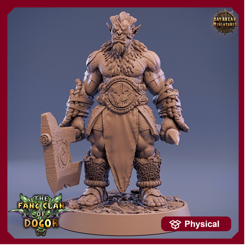 Bugbear Fighter Warrior Barbarian with Axe | Scales 28mm | 32mm | 75mm |  Megaboss | Dungeons and Dragons | Pathfinder | Daybreak Miniatures - Only-Games