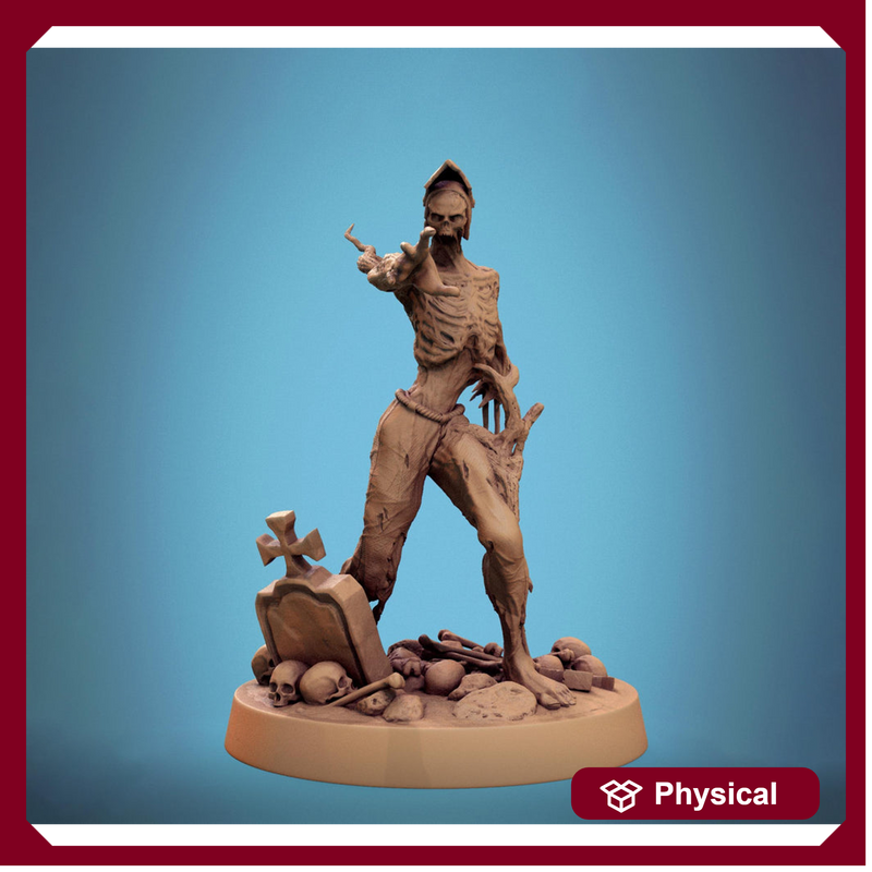 Zombie Warrior | Undead Unpainted miniature DnD | 5 Sizes /Scales| Pathfinder | - Only-Games