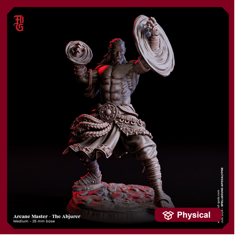 Wizard Master Abjurer, Warlock, Sorcerer | 28mm, 32mm,54mm, 75mm,100mm Scale  Player Character Mini-D&D 5e Pathfinder Figurine Flesh of Gods - Only-Games