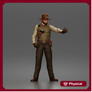 Confident Sheriff Standing Firm in Classic Western Outfit and Hat