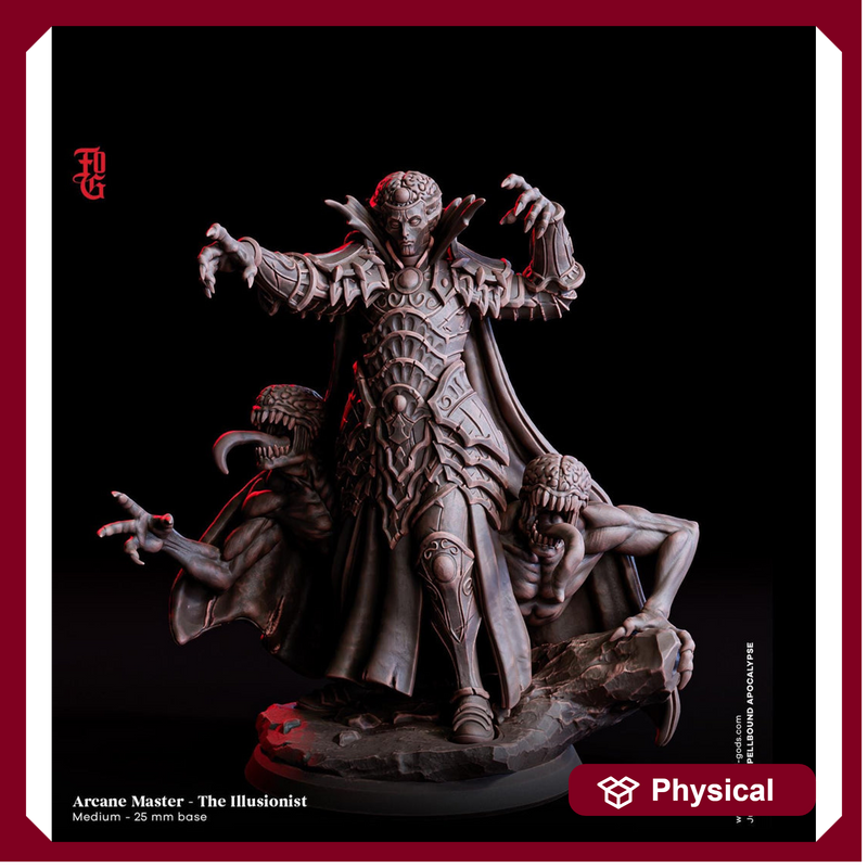Master Illusionist, Wizard, Warlock, Sorcerer | 28mm, 32mm,54mm,75mm,100mm Scales | Player Character Mini D&D5e Pathfinder | Flesh of Gods - Only-Games