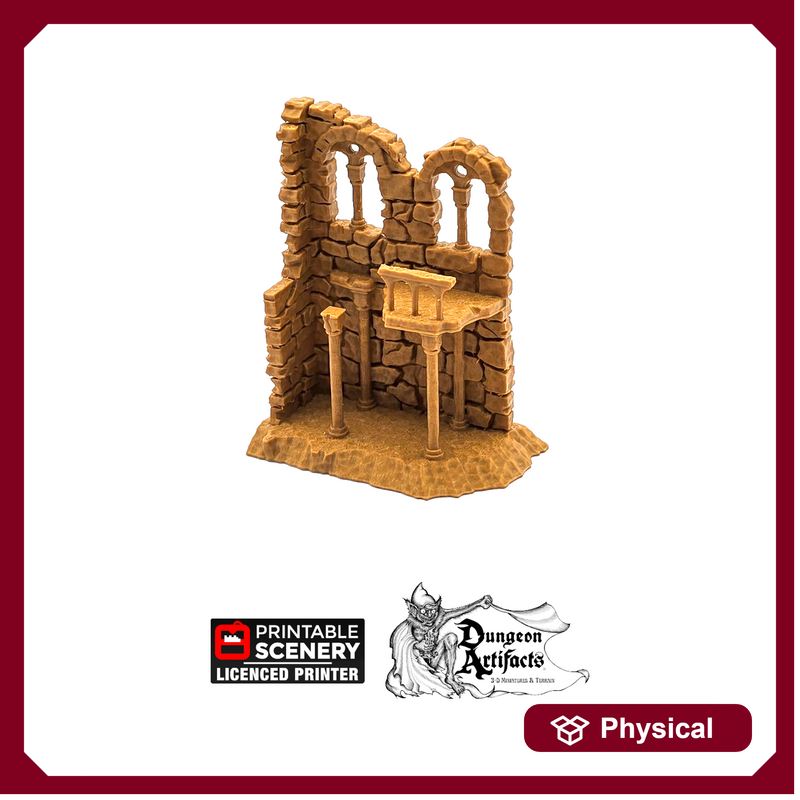 Roman Ruins Window Wall - Apocalypse - Printable Scenery 28mm 32mm Wargaming Terrain D&D DnD