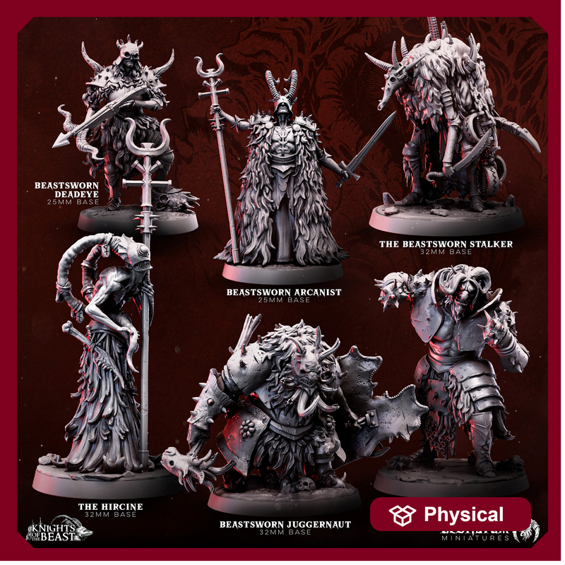 Beast Knight Leaders | Bestiarum | Wargaming DnD Miniatures