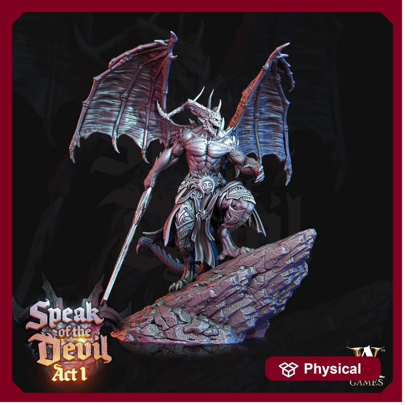 Greater Devil - Horned Devil, Demon Lord | 4 sizes: 35mm,50mm,60mm,75mm Base | Out of the Abyss | Dungeons & Dragons 5e RPG | TPG Wargames - Only-Games