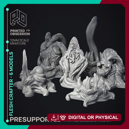 Flesh Crafter - 6 Models - Demon & scenery - PRESUPPORTED - Hell Hath No Fury - 32mm scale - Only-Games