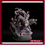 Fiend Hound, Blood Fang, Dire Chaos Wolf Unpainted | 28mm,32mm,54mm,75mm,100mm Scale | Resin Dungeons and Dragons D&D 5e  | Pathfinder | - Only-Games