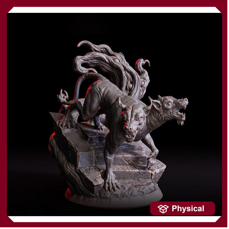Fiend Hound, Blood Fang, Dire Chaos Wolf Unpainted | 28mm,32mm,54mm,75mm,100mm Scale | Resin Dungeons and Dragons D&D 5e  | Pathfinder | - Only-Games