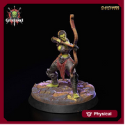 Githyanki Female Fighter with Bow | UNPAINTED Resin Miniature | 28mm, 32mm,54mm,75mm,100mm Scale |Dungeons & Dragons| Clay Cyanide - Only-Games