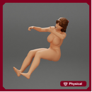 Naked Angry Young Woman screaming In The Car