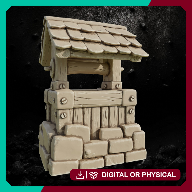 Well 2 - Village Terrain Centerpiece STL for DnD & Wargaming