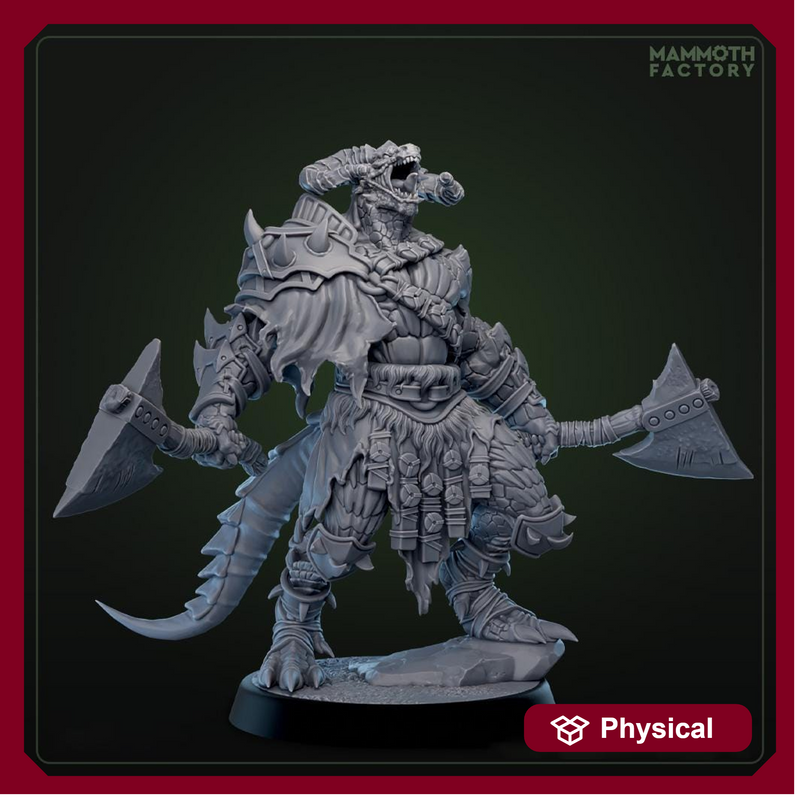 Dragonborn Barbarian, Ranger, Fighter Axe  | 28mm, 32mm,54mm, 75mm, 100mm Scale Resin Miniature | Dungeons and Dragons D&D 5e  | Pathfinder - Only-Games
