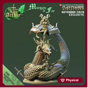 Morgan le Fey- Sorceress on Dragon | 85mm -- 28mm , 32mm Scale |  Resin Miniature | Dungeons and Dragons | Pathfinder | Figure for Painting - Only-Games