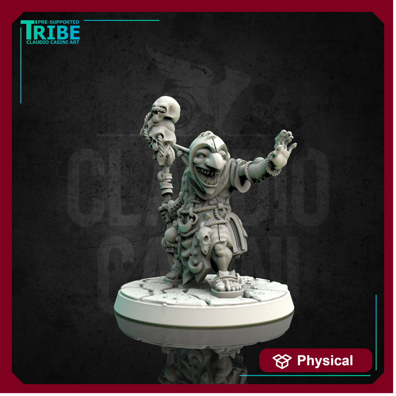 (0123) Male goblin wizard sorceror druid with magic club