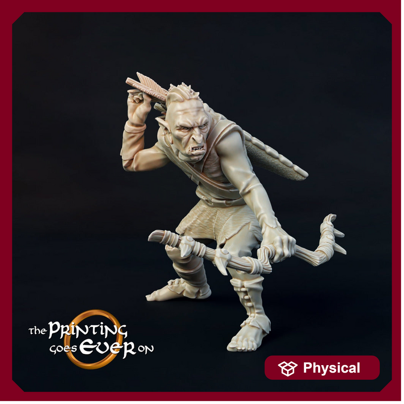 Orc / Half-Orc Fighter Archer Miniature | 28mm Scale | 32mm Scale | 75mm Scale Pathfinder Figure | DnD |  Figurine unpainted | - Only-Games