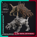 Wormhead Monster - Quiet Mountains -  PRESUPPORTED - Illustrated and Stats - 32mm scale