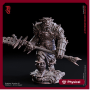 Bugbear Fighter Barbarian w/ Polearm PC NPC | 28mm,32mm,54mm,75mm,100mm Scales | Player Character D&D 5e Pathfinder Figurine | Flesh of Gods - Only-Games