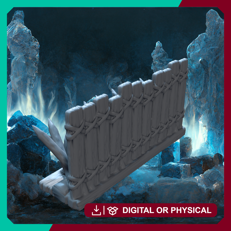 Wooden Fence of Serveta - Modular Barbarian Camp Wall STL, DnD & Wargaming Terrain