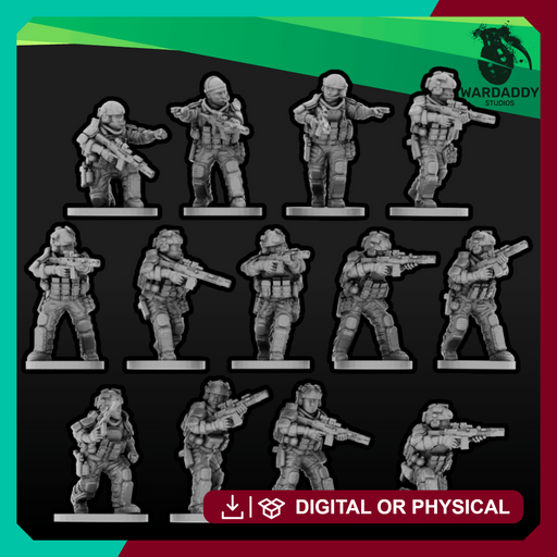 Sci-Fi Future Mercs - Riflemen - Highcut Helmets (28mm) - Only-Games