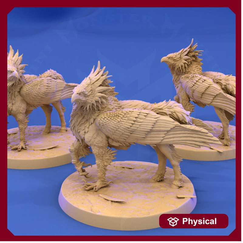 Hippogriff Winged Dungeons and Dragons Miniature  Available: 28mm, 32mm 75mm Scale |- Minis - D&D 5e Desert | Mini Monster Mayhem - Only-Games