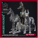 Anubis Hounds - 3 Models - Court of Anubis - PRESUPPORTED - Illustrated and Stats - 32mm scale