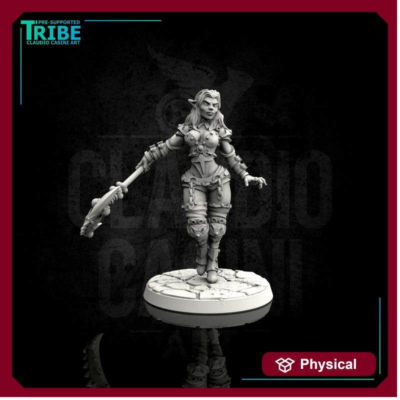 (0049) Female elf human tiefling vampire succubus warrior with scythe