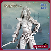 Female Pirate Gunslinger Swashbuckler Fighter Sexy Pinup  | 28mm, 32mm, 75mm Scale | Dungeons and Dragons 5e Miniatures | DnD Mini | - Only-Games