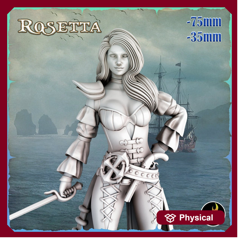 Female Pirate Gunslinger Swashbuckler Fighter Sexy Pinup  | 28mm, 32mm, 75mm Scale | Dungeons and Dragons 5e Miniatures | DnD Mini | - Only-Games