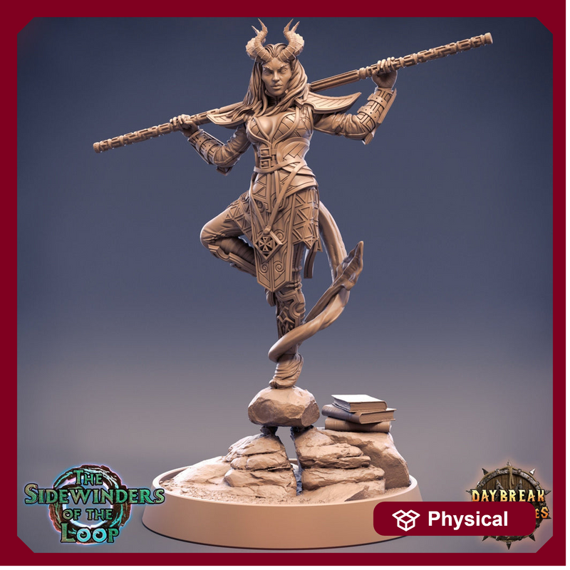 Female Tiefling Monk | 28mm, 32mm, 54mm, 75mm, 100mm Scale Resin Miniature | Dungeons and Dragons | Pathfinder | - Only-Games