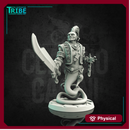(0147) Male genie Djinni in a Bottle with a big sword