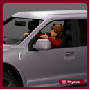 Angry Young Woman in mini shirt screaming In The Car