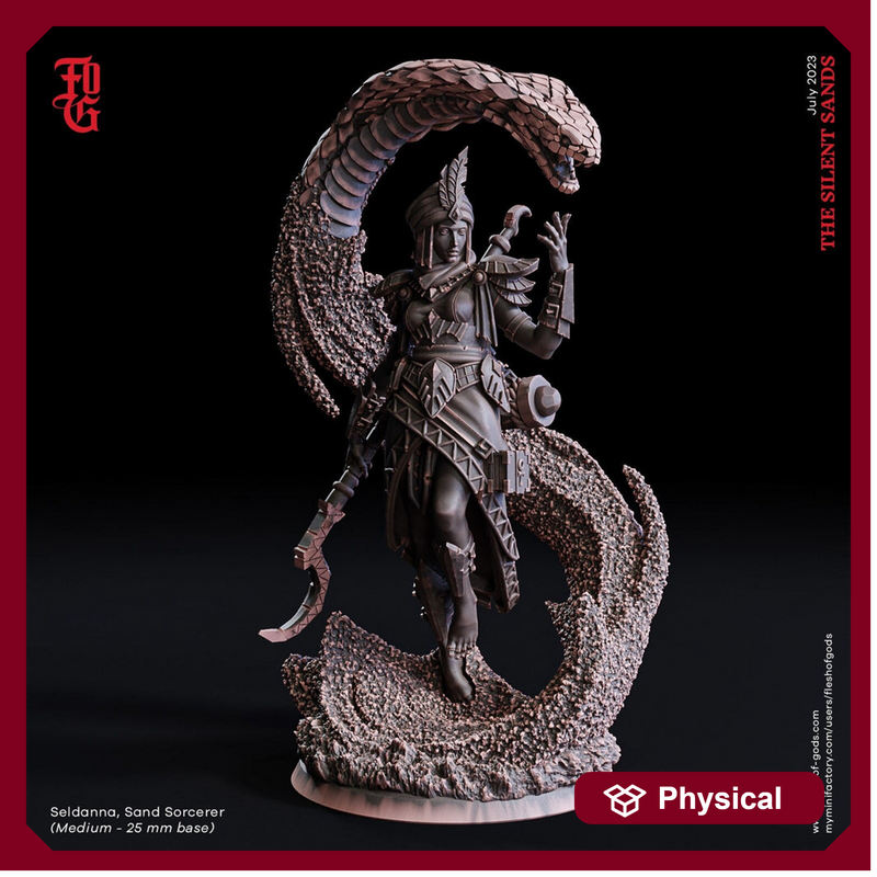 Desert Wizard, Warlock, Sorcerer | 28mm, 32mm,54mm,75mm, 100mm Scales | PC NPC Mini- Minis -D&D 5e Pathfinder Figurine | Flesh of Gods - Only-Games