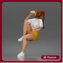 Relaxed Morning Drinker Sitting Casually in Comfy Outfit and Sneakers
