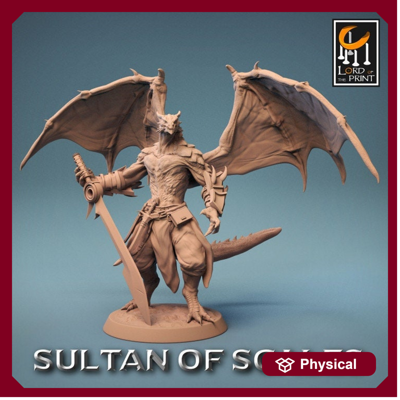 Dragonborn Fighter Ranger Barbarian | 28mm,32mm,54mm,75mm,100mm Scale Resin Mini | Dungeons and Dragons D&D 5e Pathfinder |Lord of the Print - Only-Games