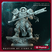 Sci-Fi Miniature Space Knight, Bastion of Light | 28mm,32mm, 54mm, 75mm,100mm Scales | Resin Mini | Archvillain Games - Only-Games