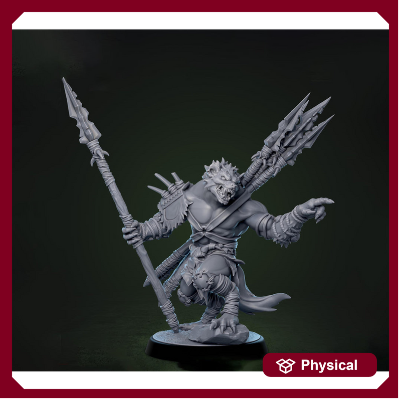 Gnoll Fighter Ranger Javalin Thrower  | Resin Miniature | 5 Sizes/Scales | Pathfinder | D&D 5e | - Only-Games