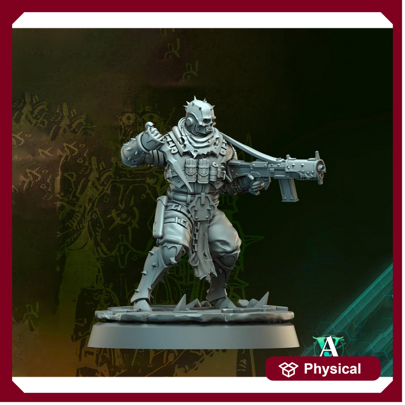 Grimdark Sci-Fi Soldier Hell Platoon Miniature, OPR Proxy, 3D Printed Tabletop Wargaming Mini - Only-Games