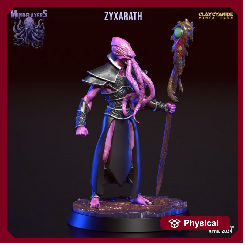 Mind Flayer, Illithid Unpainted Resin Miniature NPC | 28mm, 32mm,54mm,75mm, 100mm Scales | Dungeons and Dragons | Pathfinder | Clay Cyanide - Only-Games