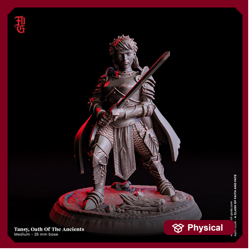 Halfling Paladin Oath of the Ancients, Fighter PC / NPC Resin Figure | 28mm, 32mm,54mm75mm,100mm Scales | D&D 5e Pathfinder | Flesh of Gods - Only-Games