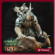 Gnoll Brute with Axe  | Resin Miniature | Dungeons and Dragons | 28mm,32mm,75mm Scales | Pathfinder hyena humanoid | D&D 5e | Archvillain - Only-Games