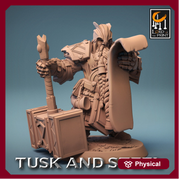 Dwarf Fighter Paladin with Battle Hammer Unpainted | 28mm, 32mm,54mm,75mm,100mm Scales | Dungeons and Dragons Pathfinder Lord of The Print - Only-Games